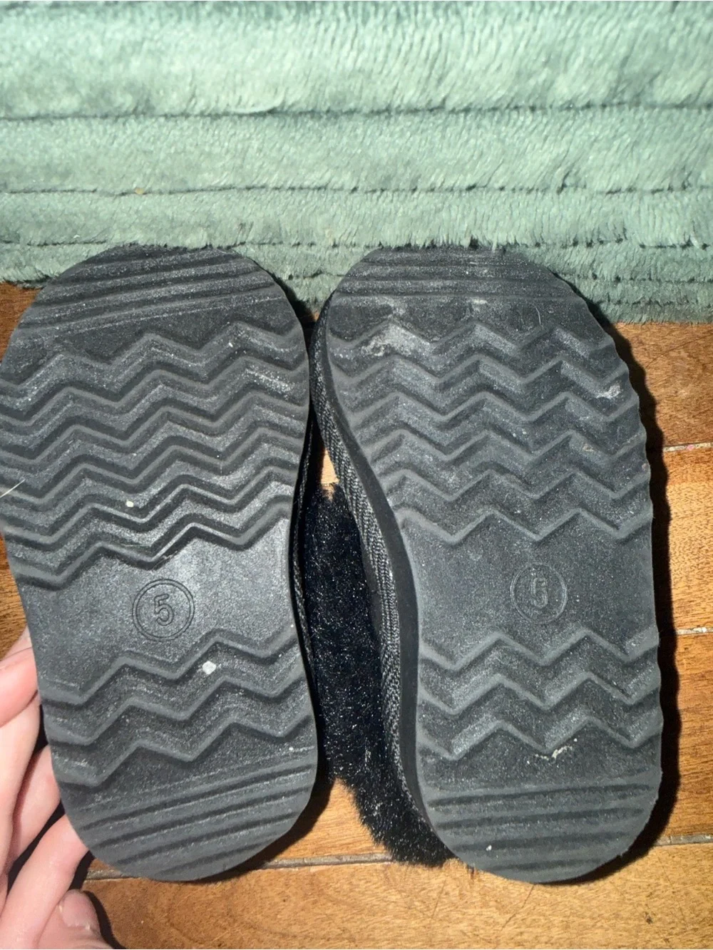 Target Black Fuzzy Kids Slip-On Slippers